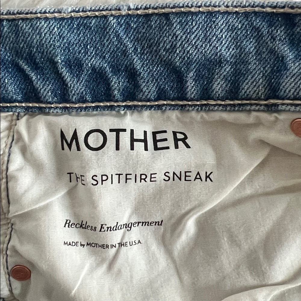 MOTHER- the Spitfire Sneak. wash: reckless endangerment. Rare denim jean - Picture 9 of 10